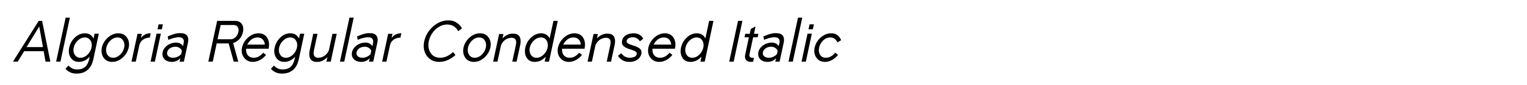 Algoria Regular Condensed Italic